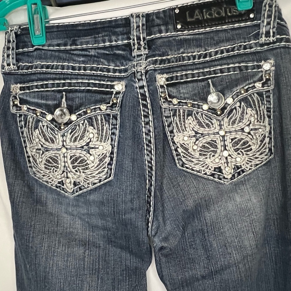 LA Idol Book Cut Bejeweled Jeans